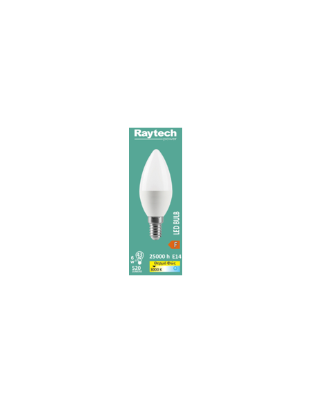 Raytech Power 4806 ΛΑΜΠΑ LED ΚΕΡΙ Ε14 6W 3000K
