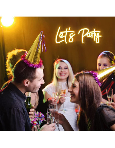 Φωτιστικό neon sign "Let's Party" 58*25