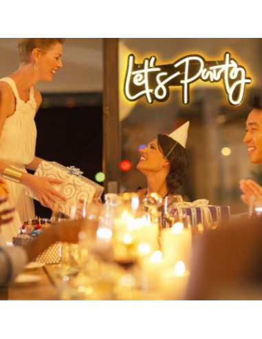Φωτιστικό neon sign "Let's Party" 58*25
