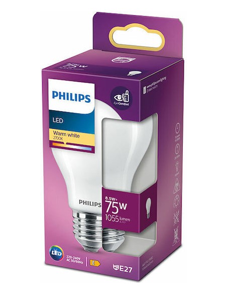 Philips Λάμπα Led Κλασική Α60 8.5W 1055lm E27 2700K